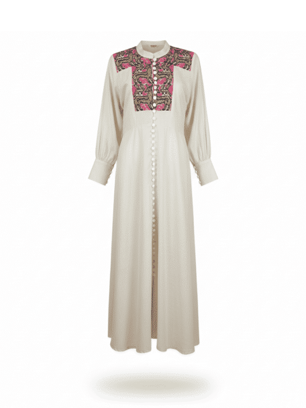 vestido largo rojo bordado artesanal en punto de cruz de san vicente coatlan oaxaca