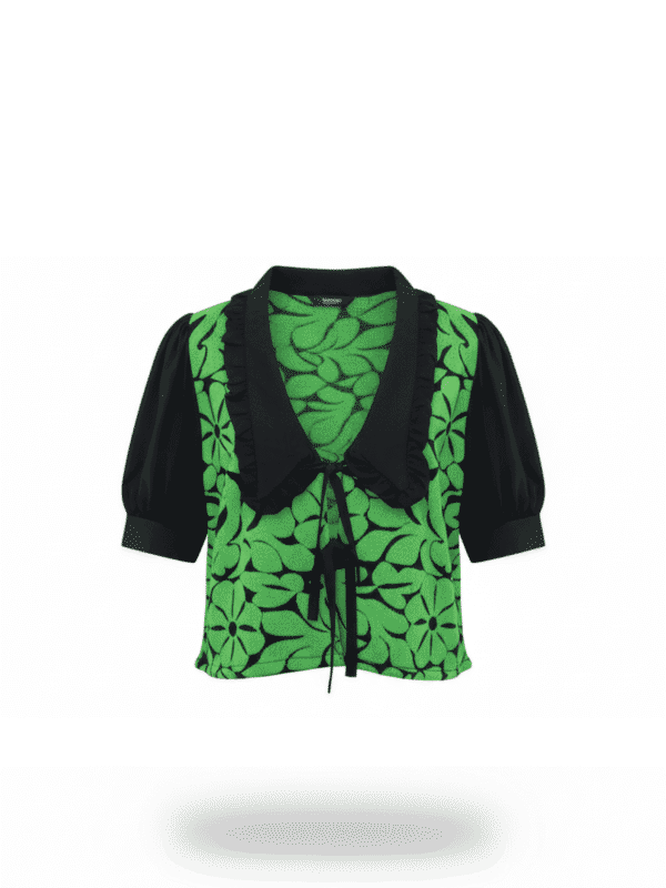 blusa copenhague negra bordada jalapa de diaz verde artesanal