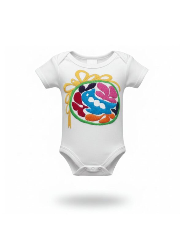 mameluco algodón infantil cuello redondo manga corta navidad bordado artesanal esfera navideña