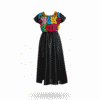 vestido largo de noche bordado artesanal San Felipe Jalapa de Díaz