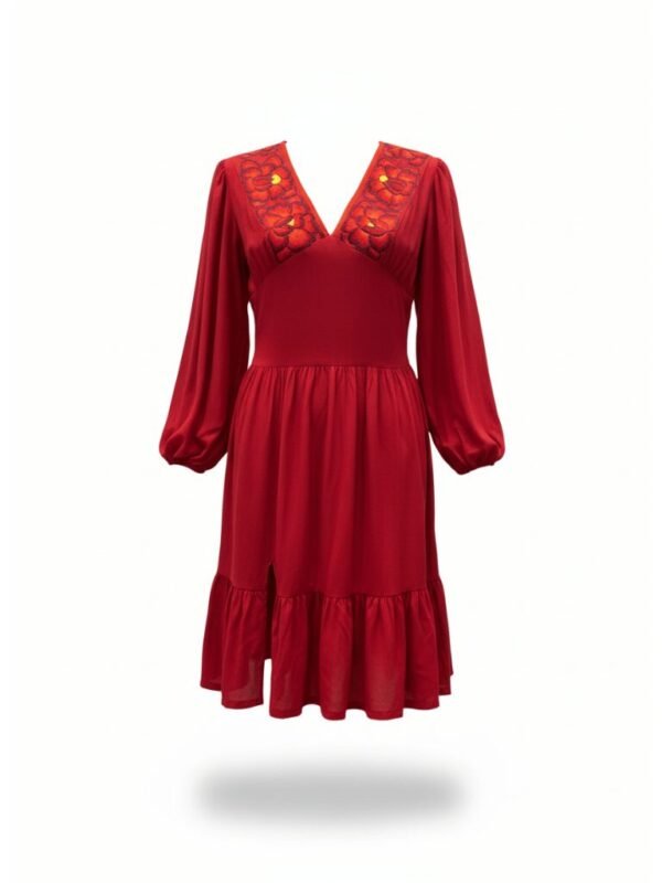 vestido mini casual con bordado del Istmo de Tehuantepec elaborado para toda ocasion