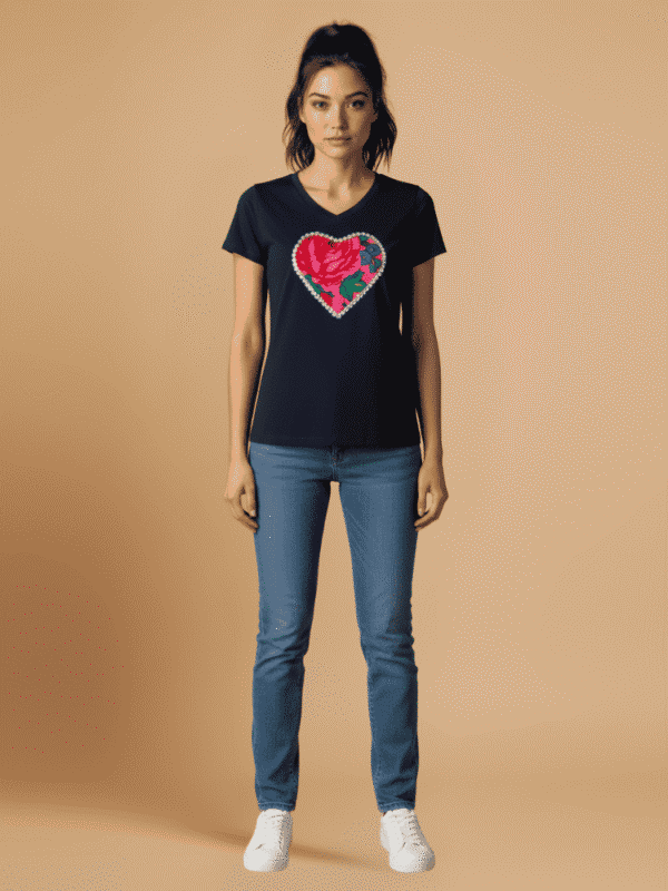 Playeras de mujer con pañoleta de San Bartolomé Quialana en algodón, manga corta y cuello en "V"