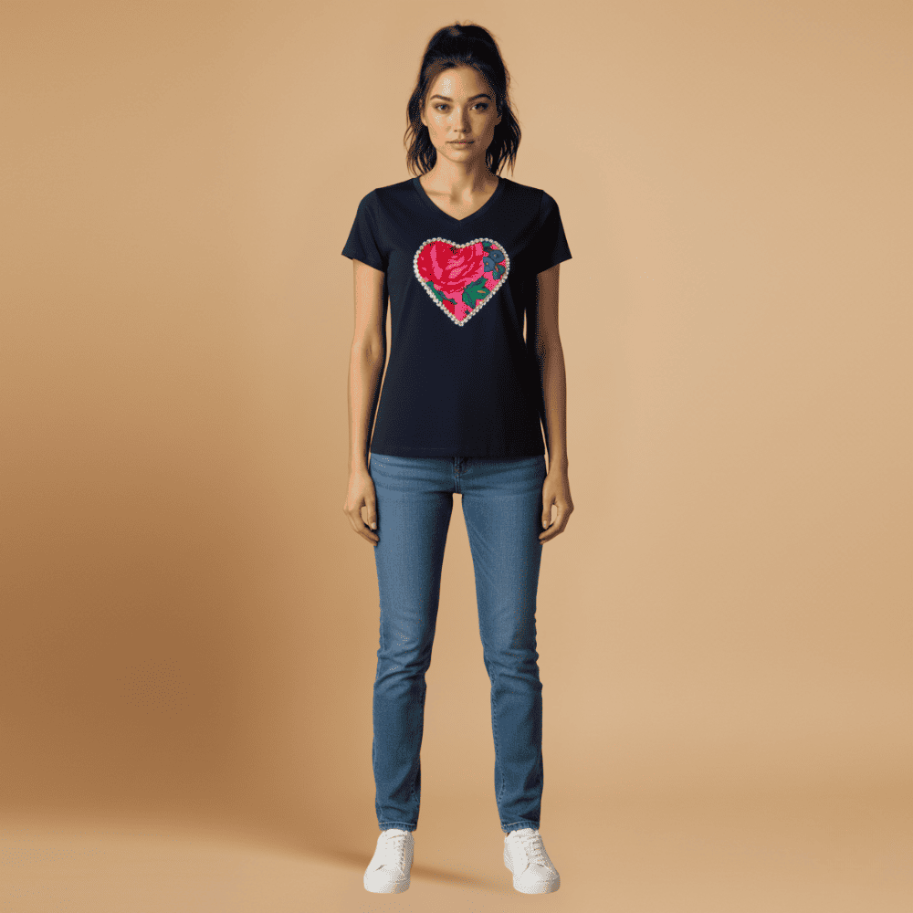 Playeras de mujer con pañoleta de San Bartolomé Quialana en algodón, manga corta y cuello en "V"