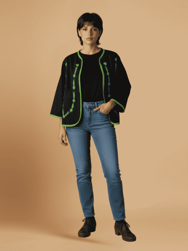 Blazers casuales con bordado de Tlahuitoltepec elaborados en manta