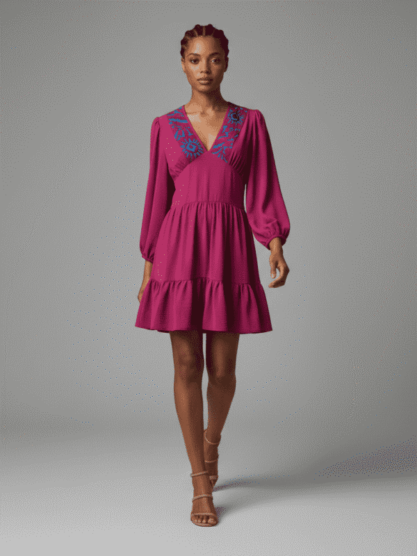 Vestido mini casual con bordado de Jalapa de Díaz, estilo fresco y juvenil