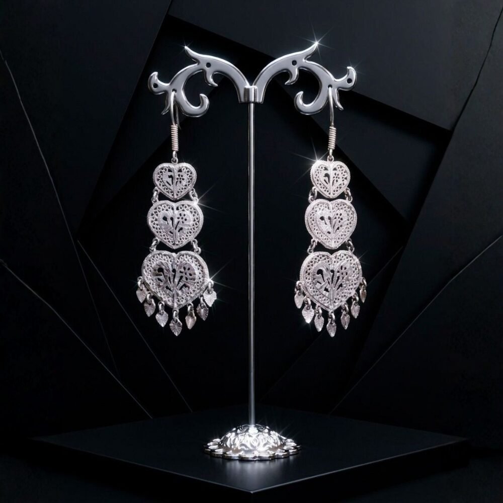Hermosos aretes de filigrana elaboradas en plata ley 925